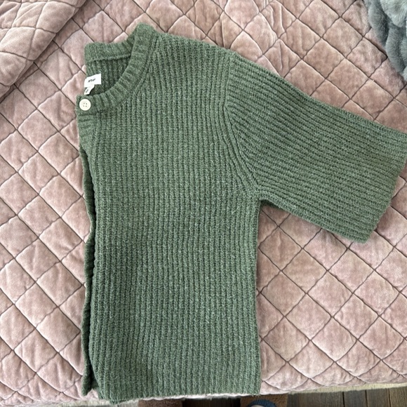 Aerie Green Short Sleeve Button-Front Sweater – XS - Picture 2 of 3